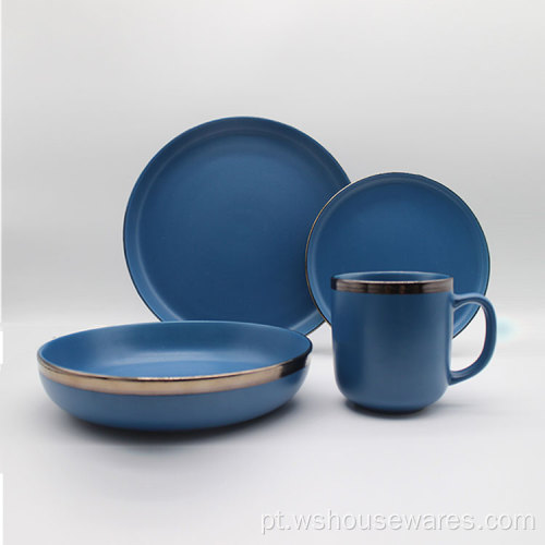 Tableware de cerâmica de cor sólida envidraçada